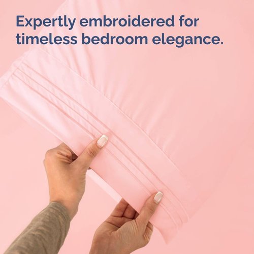 King Standard Pillow Cases - Ultra-Soft Hotel Quality Covers | Cozy, Fade-Free & Wrinkle Resistant - Baby Pink - Set of 2