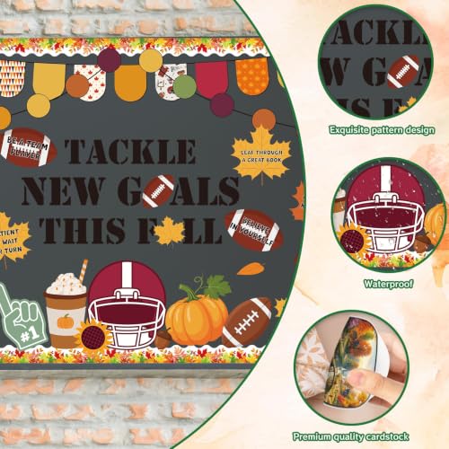 Football Classroom Bulletin Board Decor - Tackle New Goals Fall Theme