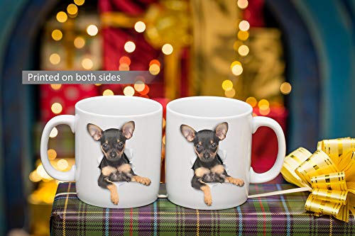 Dog Mug - Ceramic Toy Terrier Coffee Cup - 11oz Funny Pet Lover Gift - Variation: Toy Terrier Puppy