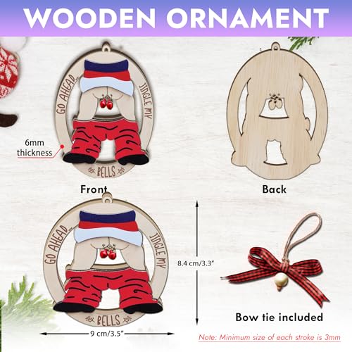 Funny Wooden Christmas Ornament - Jingle My Bell Holiday Decor for Adults