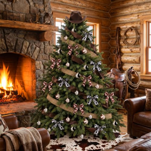 Western Cowboy Christmas Tree Decor Set - 40 Pieces with Hat, Skirt & Ornaments