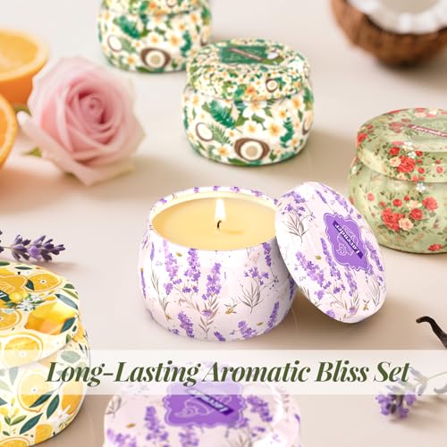 WarmEmbrace 8-Pack Soy Scented Candles Set with 4 Unique Fragrances - 8.8OZ