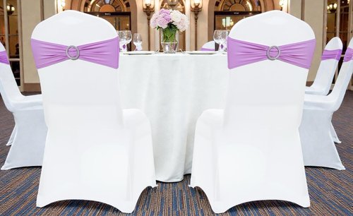 MDS Premium Stretch Spandex Chair Sashes - Pack of 100 Light Purple Covers with Buckle Slider for Weddings & Events