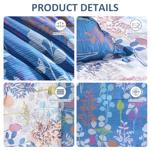 7-Piece King Size Botanical Comforter Set - Microfiber Bed Bedding