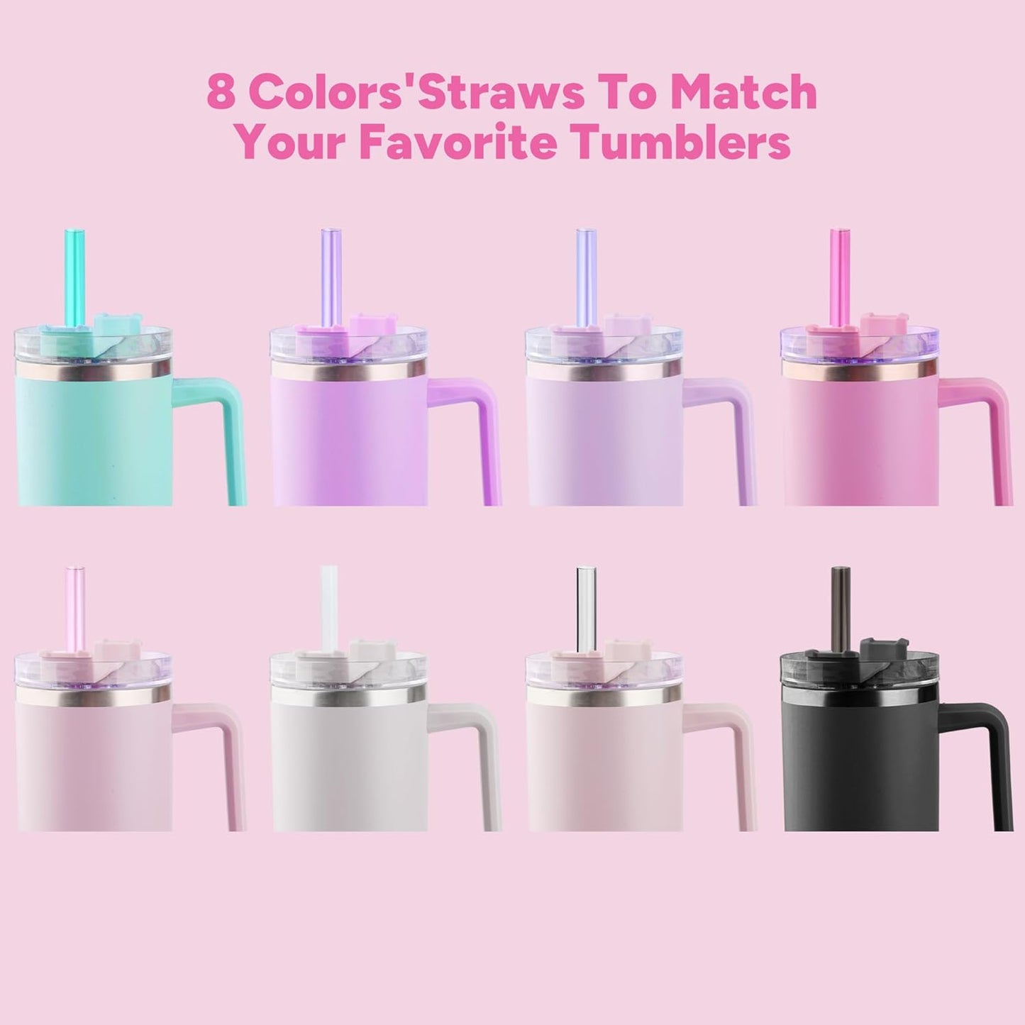 Stanley Replacement Straws - Extra Long 12-Inch Reusable Straws for 40 oz & 30 oz Tumblers | Multicolor 6-Pack