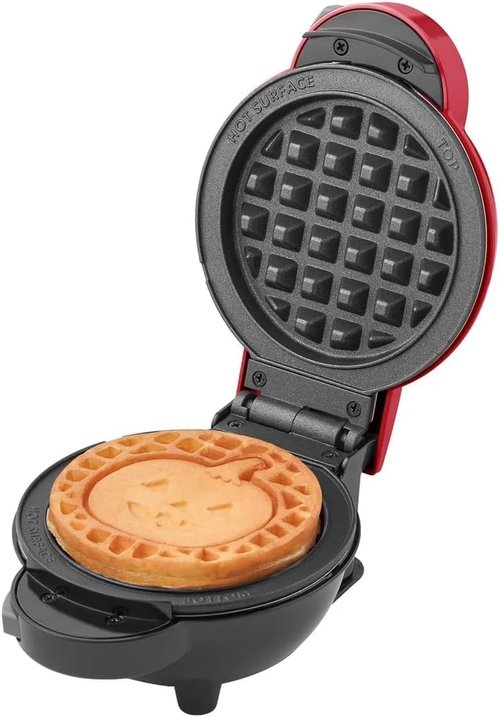 DASH Multimaker - Versatile Waffle Iron & Griddle with 7 Removable Plates | Mini Holiday Waffles (Red)