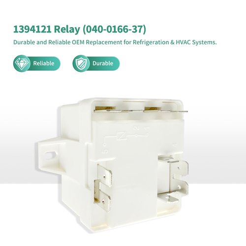 1394121 Relay (040-0166-37) – Compatible with Leer 35A Potential Relay for Refrigeration, HVAC Systems – OEM Quality, Compatible with Freezers and Coolers