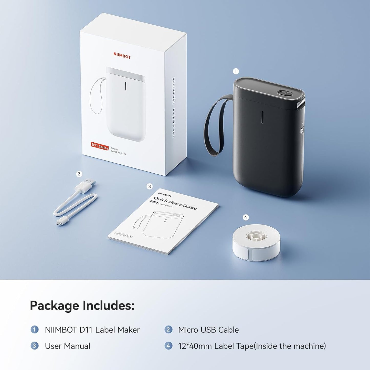 NIIMBOT Label Maker - Portable Wireless Label Printer with Multiple Templates | USB Rechargeable for Home & Office Organization
