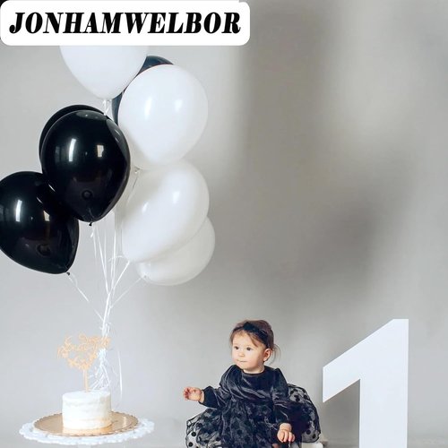Jonhamwelbor White Balloons - 12-Inch Matte Latex Helium Balloons | 100-Pack for Weddings, Birthdays & Baby Showers