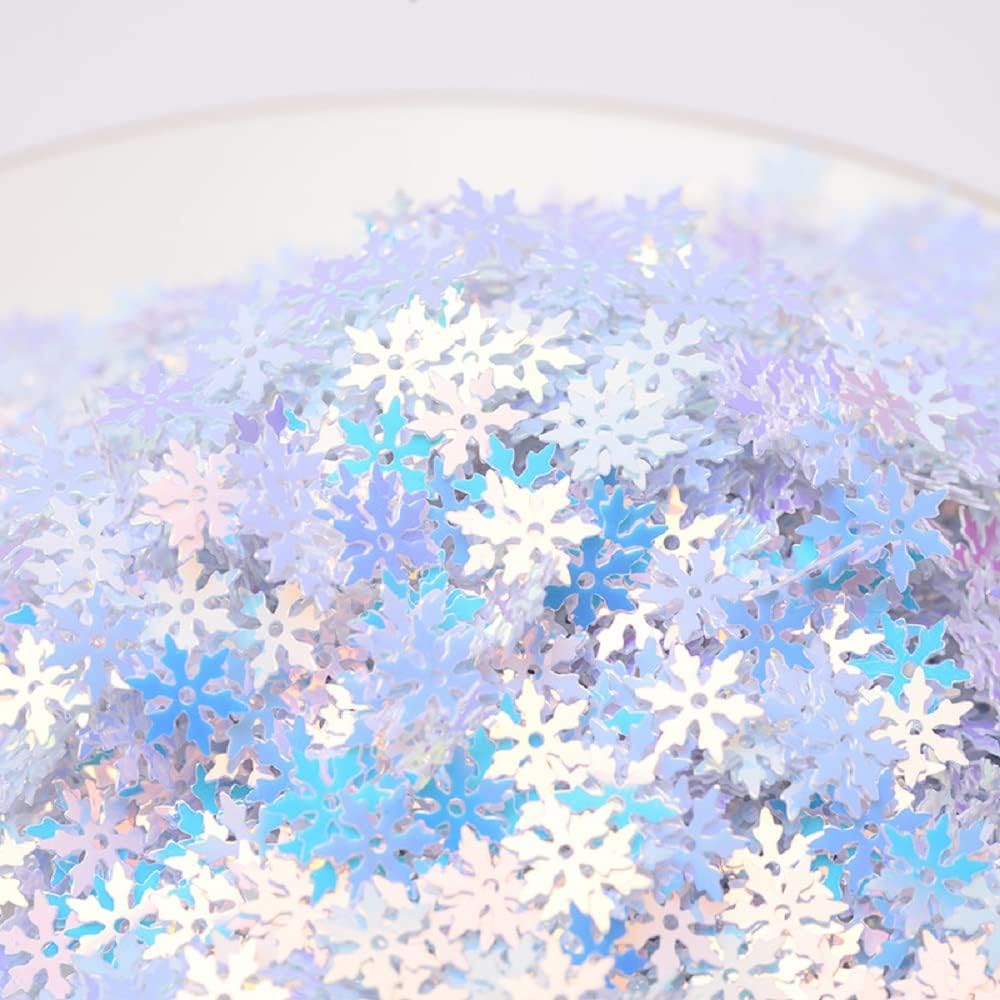 Skiennix Snowflakes Party Glitter - 2000 Pieces of PVC Confetti for Christmas & Winter Decor