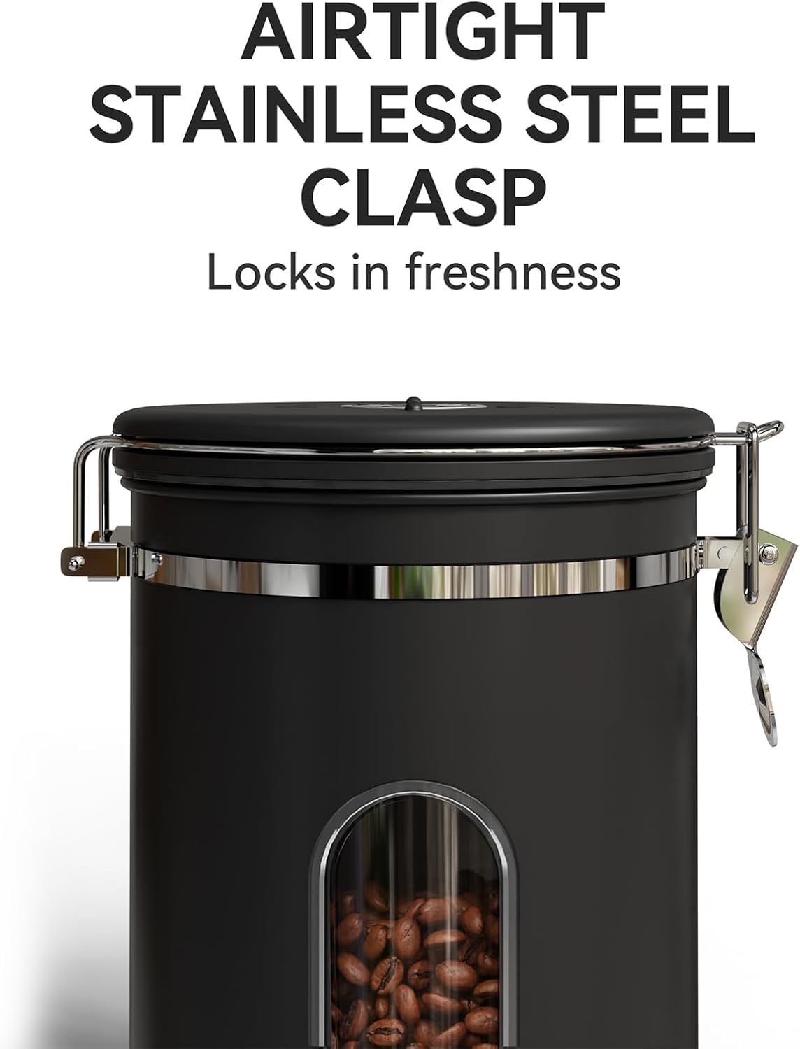 Veken 34oz Dark Pewter French Press | 22oz Black Coffee Canister Set for Perfect Brews