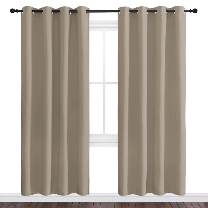 NICETOWN Taupe Blackout Curtains 78" Long for Office, 55" Wide, 2 Pieces, Dining Room, Guest Room, Sound Reducing Heat and Cold Block Curtain Panels for Modern Room Decorative