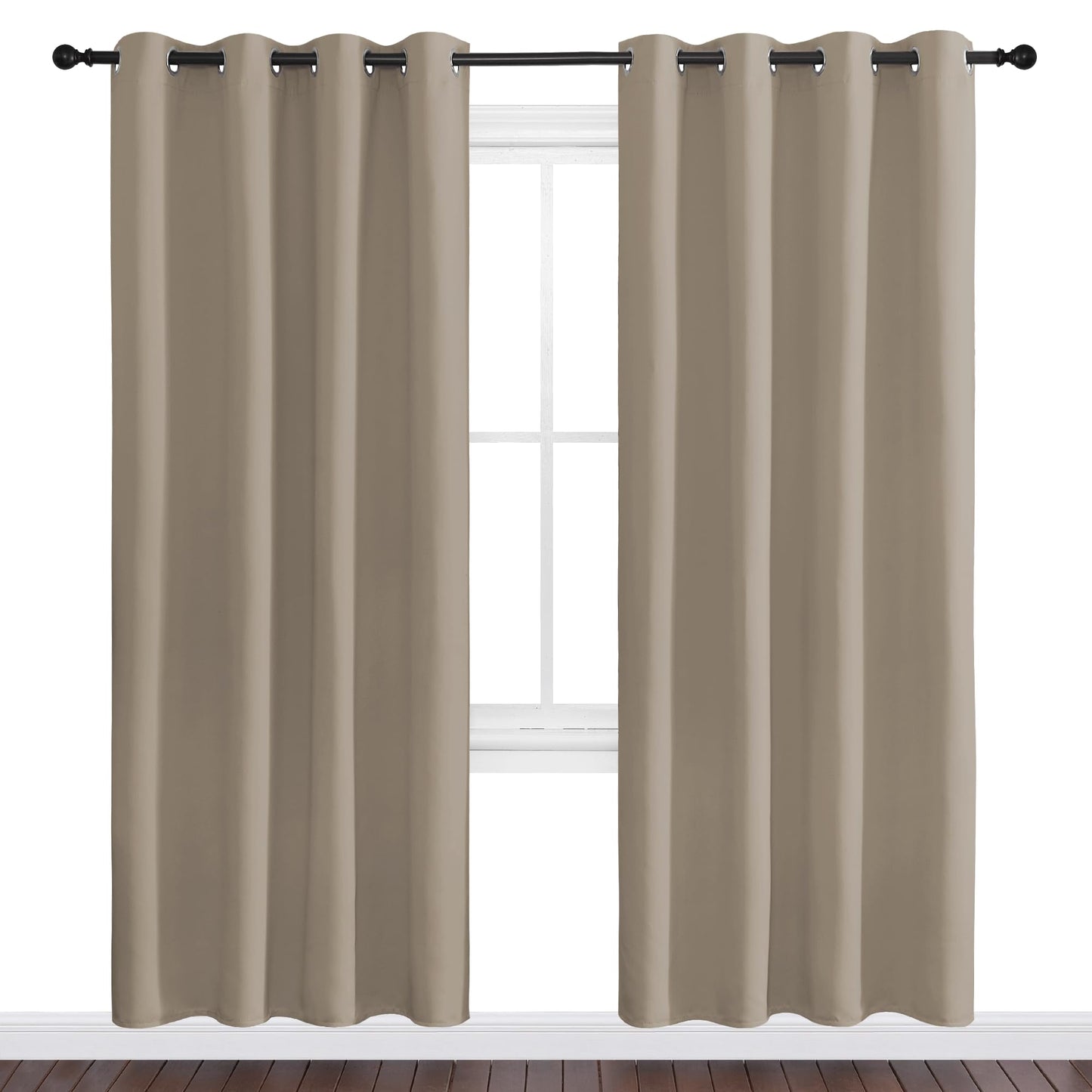NICETOWN Taupe Blackout Curtains 78" Long for Office, 55" Wide, 2 Pieces, Dining Room, Guest Room, Sound Reducing Heat and Cold Block Curtain Panels for Modern Room Decorative