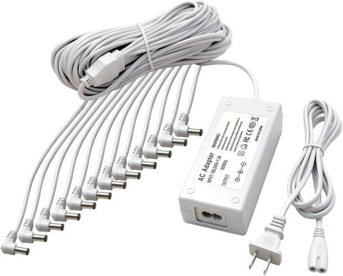 Lemax 4.5V Power Adapter - Lighted Accessory for Christmas & Halloween Village Decor | 12 Output White