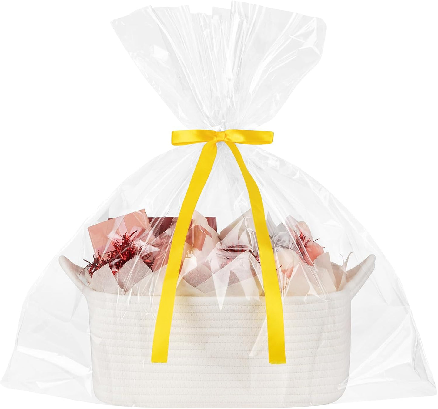 OIASKET Woven Storage Basket - Perfect Gift Organizer with Handles | Includes Gift Bag & Tissue Paper, 13.6" x 10" x 5.9”