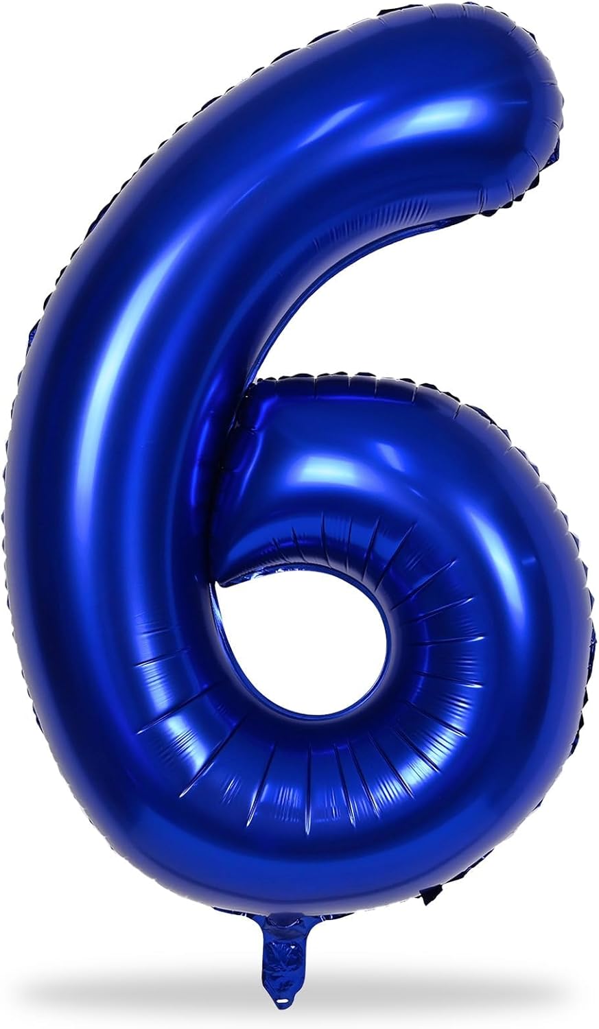Royal Blue Number 6 Balloon - 40In Self-Inflating Foil Balloon for Boys' 6th Birthday Party