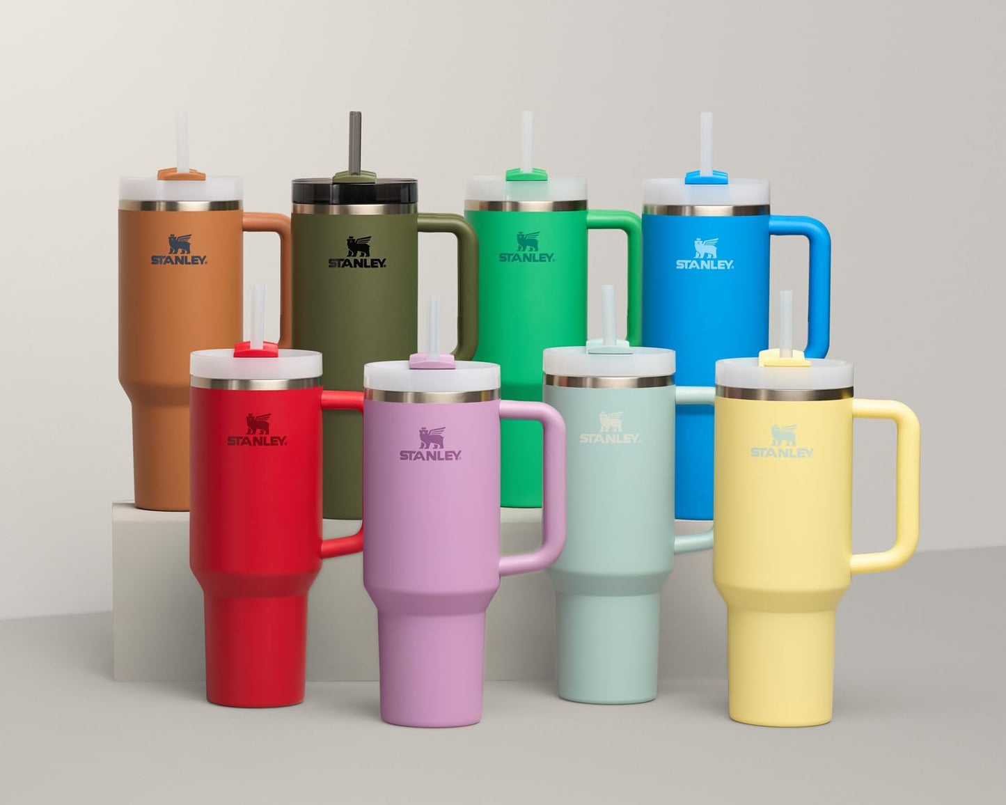 STANLEY Quencher H2.0 Tumbler - 40 oz Insulated Stainless Steel with Handle & Straw | BPA-Free | Toast Color