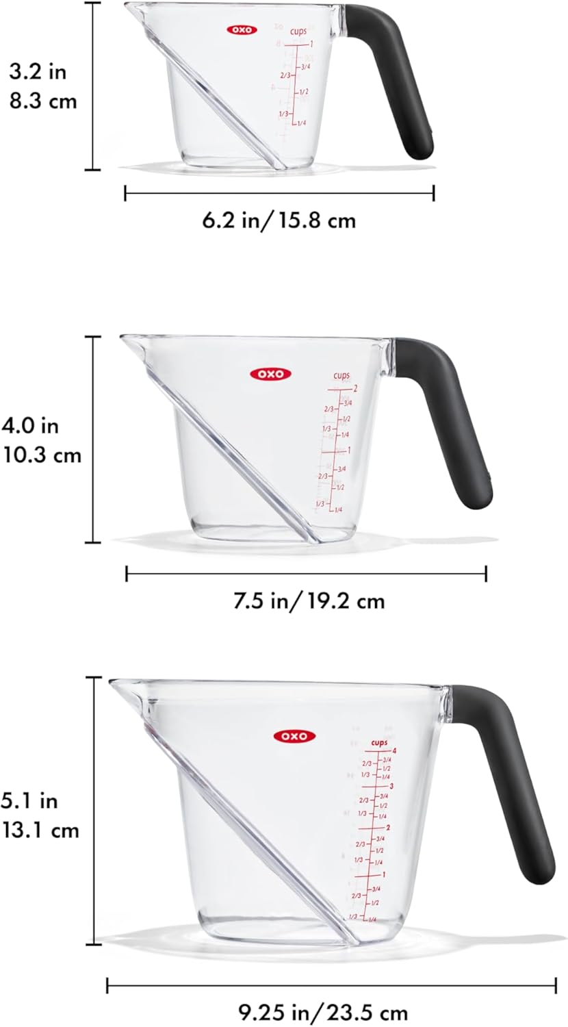 OXO Good Grips Angled Measuring Cup Set - Precision Measurement for Cooking | 3-Piece Set
