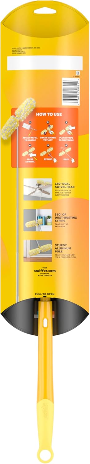 Swiffer Duster Kit - Heavy Duty Starter Kit with 8 Refills & 6 ft Extendable Handle