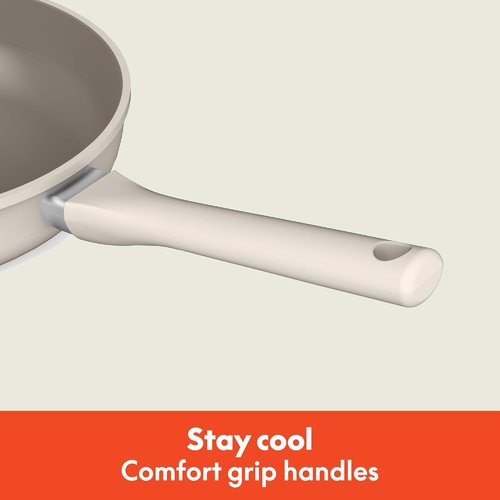 Bella 7-Piece Cookware Set - EverGood™ Ceramic Nonstick, Dishwasher & Oven Safe, Oatmilk Color