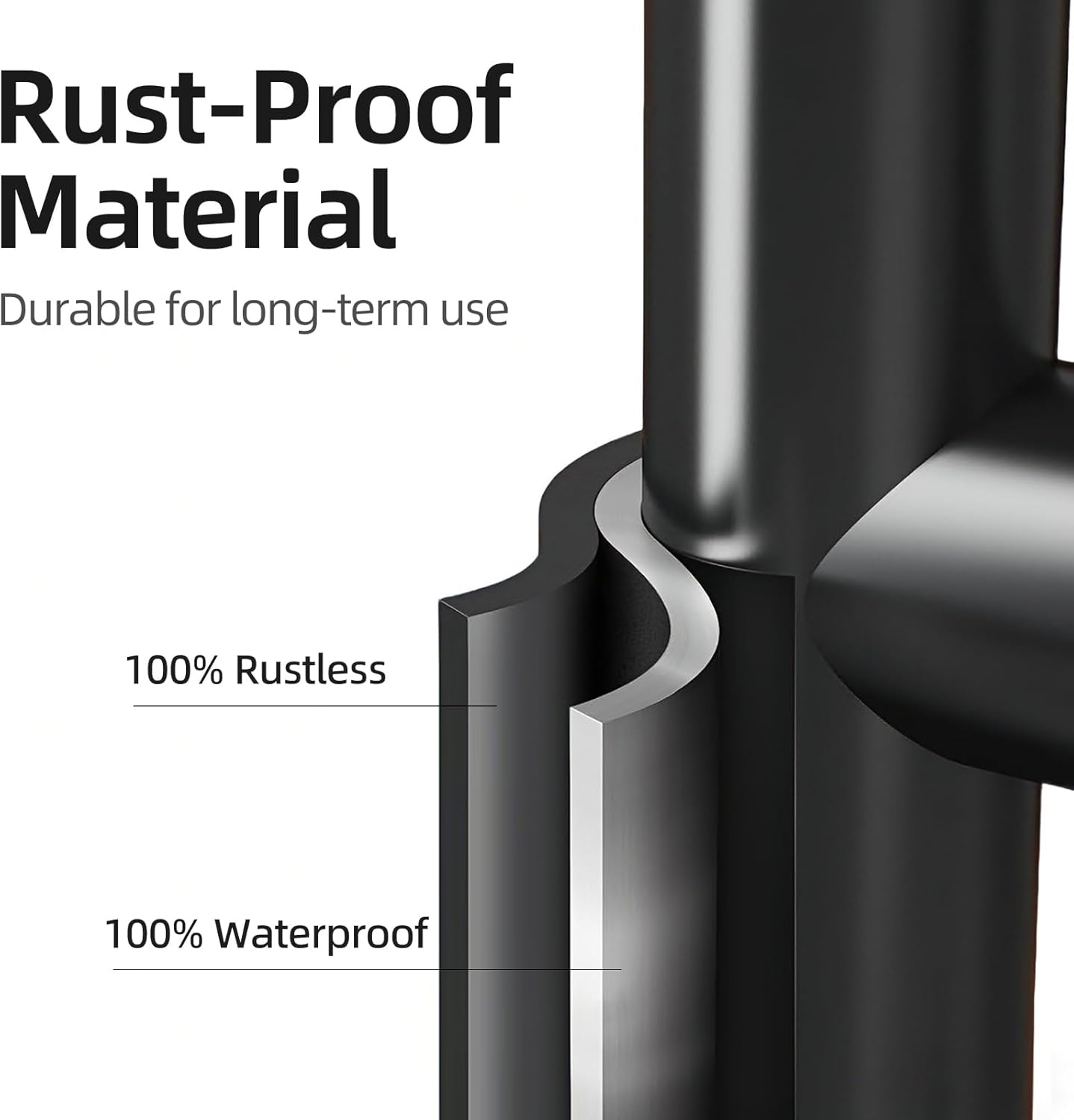 Regine Switzerland Free Standing Toilet Paper Holder - Rustproof Metal with Anti-Slip Base & Top Shelf, Black