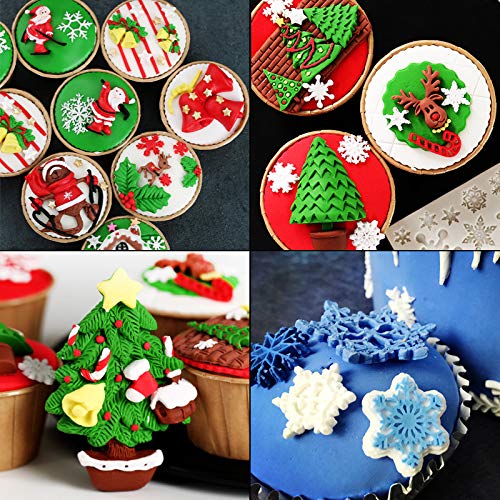 Christmas Fondant Molds Set for Cake Decorating Silicone Candy Mold - Holiday Baking