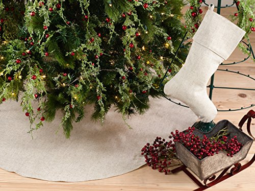 Set of 2 Linen Blend Holiday Stockings - Neutral Christmas Decor