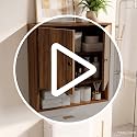 Wall Cabinet with Fluted Double Doors - 3-Tier Wall Storage for Bathroom & Kitchen - Variation of Wall Cabinet