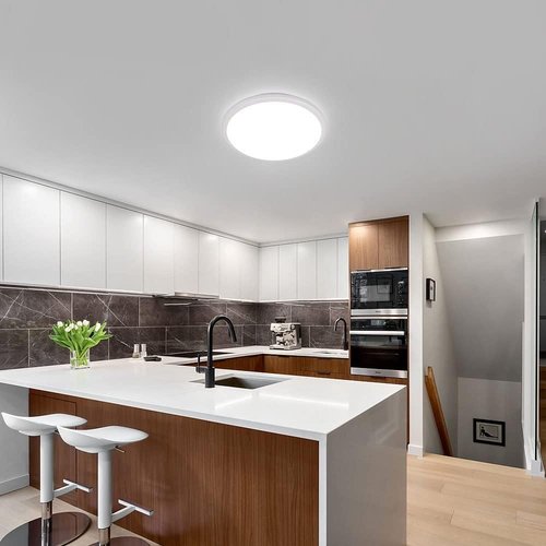 DELIPOP 6 Pack 12 Inch Ceiling Light, 24W Surface Flat LED Ceiling Light for Indoor/Outdoor, IP54 Waterproof Round Ceiling Light Fixture