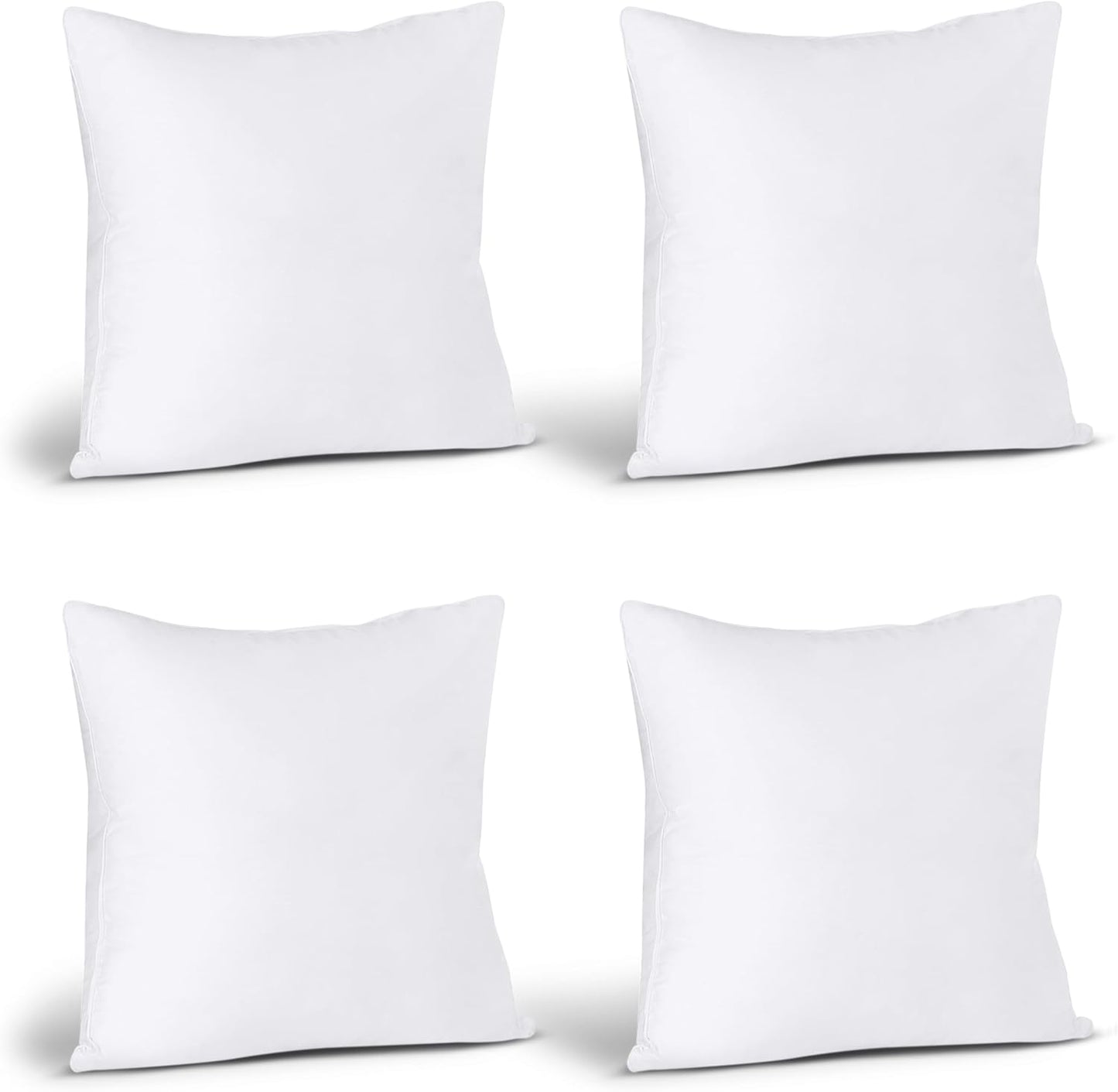 Utopia Bedding Throw Pillows - Set of 4 White 17x17 Inches | Fluffy Down Alternative for Bed & Sofa