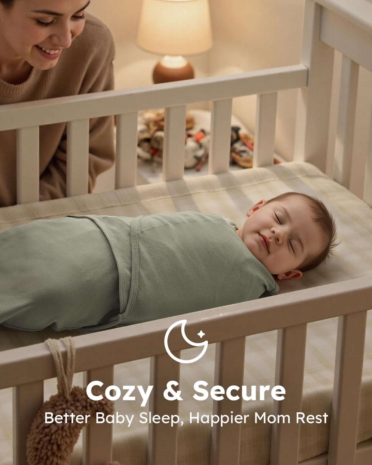 Yoofoss Baby Swaddle Sack - 100% Organic Cotton, Adjustable & Breathable for Newborns 0-3 Months