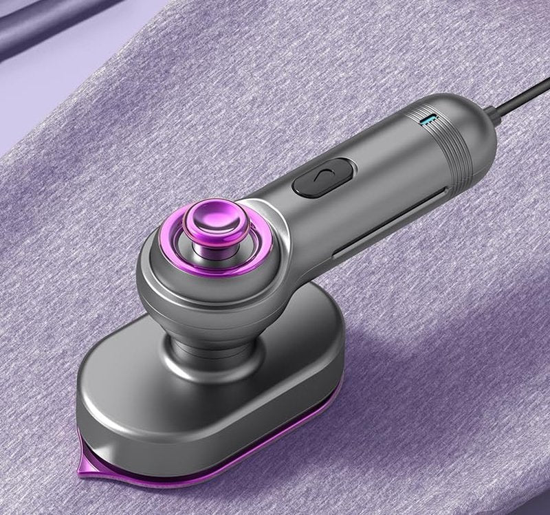 YOZLNFO Handheld Garment Steamer, Compact Travel Design, Fast Heat-up, Grey Purple