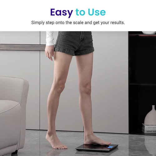 Etekcity Bathroom Scale for Body Weight, Highly Accurate Digital Electronic Weighing Machine for People, LCD Display, Large Size, 6mm Tempered Glass for Safe Home Use, Batteries Included, 400 lbs