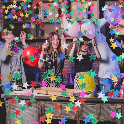 30g Metallic Star Confetti - 6mm Party & Craft Glitter Sequins