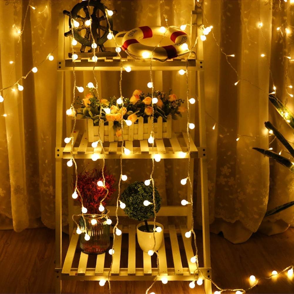 Skiennix Battery Operated LED Globe String Lights | 52FT Total, 120 LEDs, Waterproof, 8 Modes for Home & Garden Decor