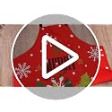 Christmas Aprons Set - Snowy Red with Pockets, 6 Pack