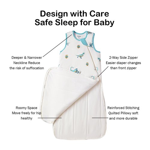 BubblePanda Rayon Made from Bamboo Sleep Sack 6-12 Months 0.5 Tog Soft Lightweight Toddler Sleep Sack for Babies 2-Way Zipper Wearable Blanket Baby 6 Months