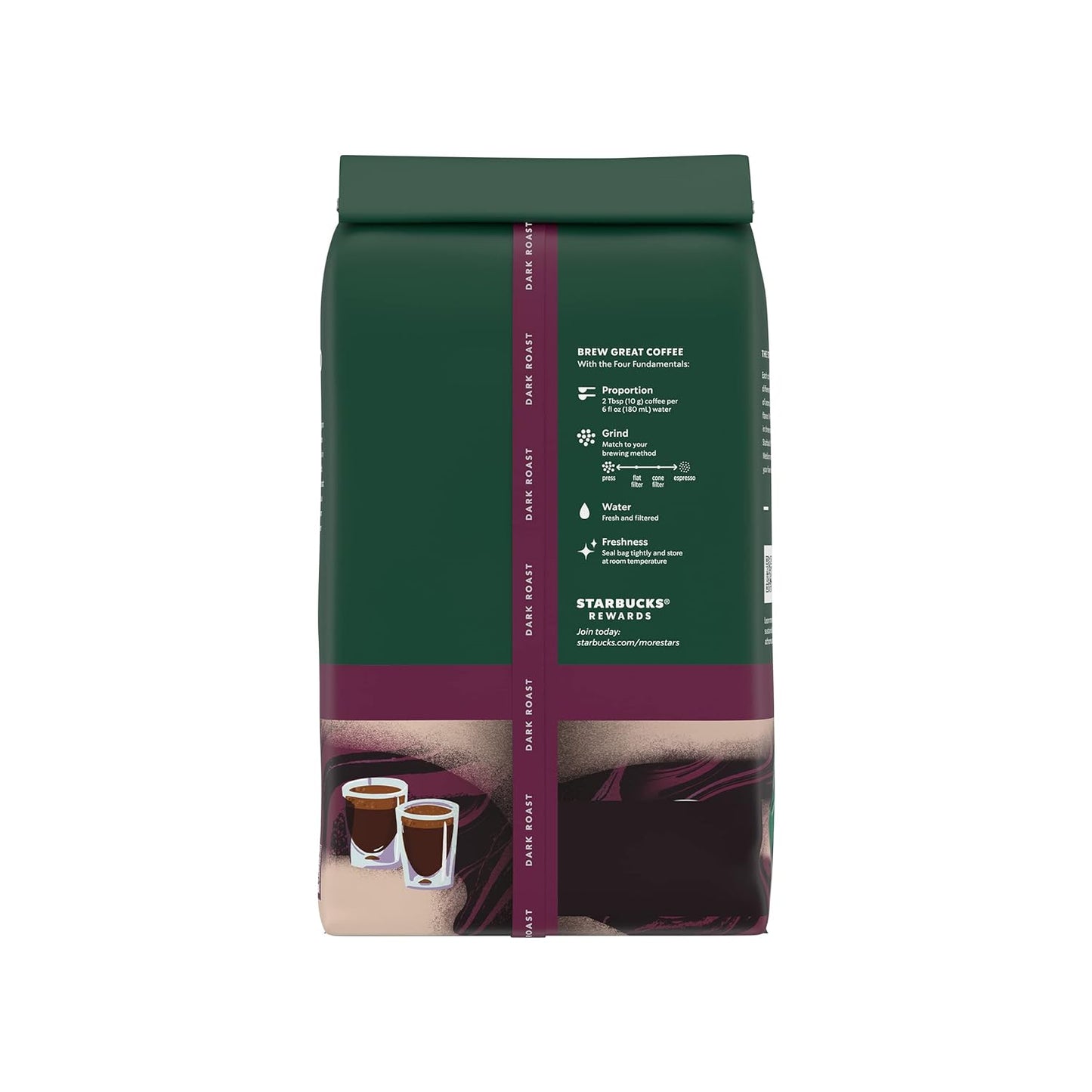 Starbucks Whole Coffee Beans - Dark Roast Espresso Blend | Six 18 oz Bags for Hot or Iced Coffee