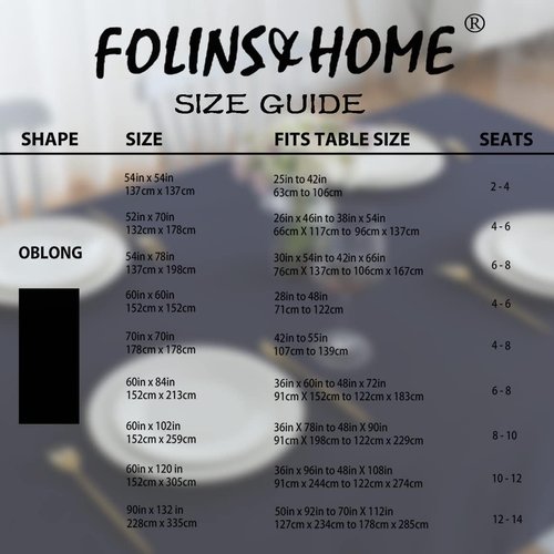 FOLINS&HOME Navy Blue Square Tablecloth - Wrinkle-Free Waterproof Polyester | Heavy-Duty 54 x 54 Inch for Parties & Events
