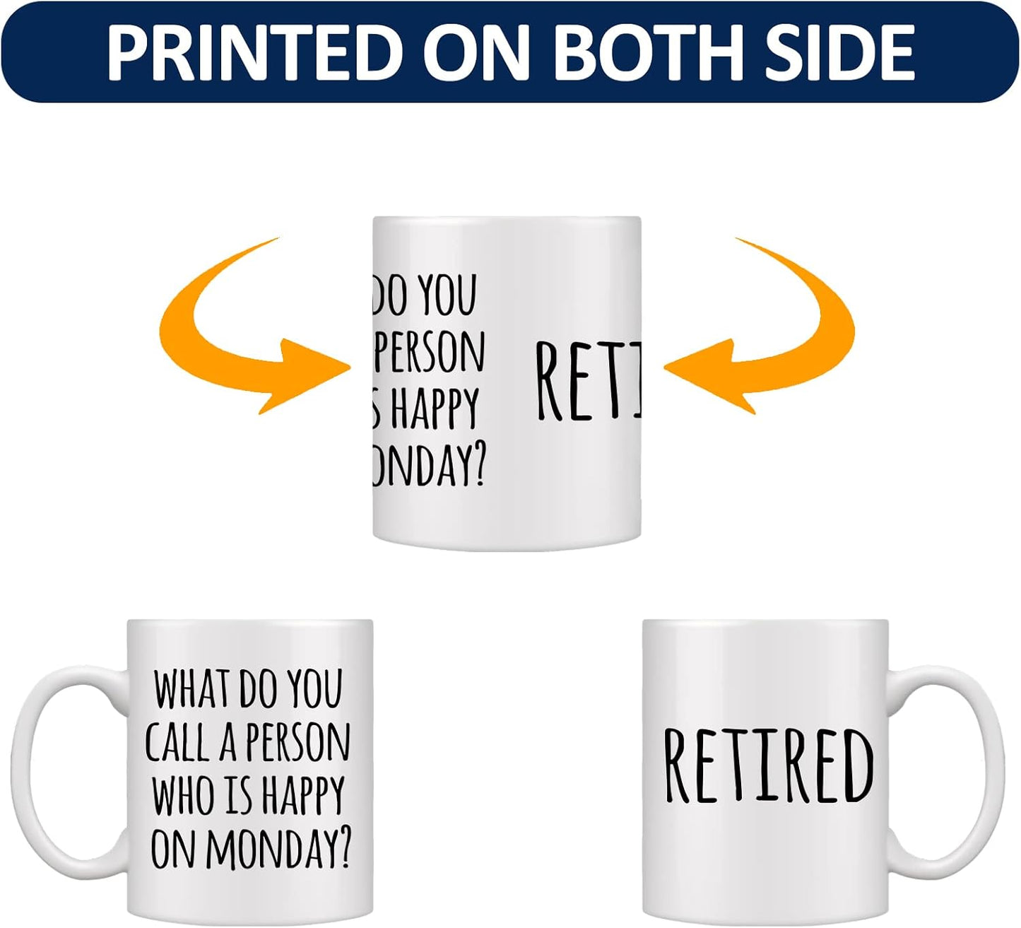 Shqiueos Funny Retirement Gifts for Woman Men, Happy Retiree Mug 11oz, Best Retirement Gift for Women 2026, Gag Farewell Present for Coworkers Nurse Teacher Boss, Office Retired Coffee Cup