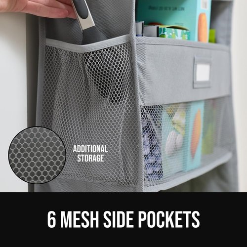 GORILLA GRIP Over The Door Organizer - 5 Deep Hanging Shelves, Holds 50lbs | Gray, 58x15 Inches