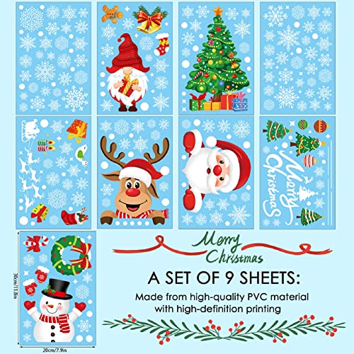 Christmas Window Clings 245pcs Holiday Decor Reusable Double-Sided Stickers