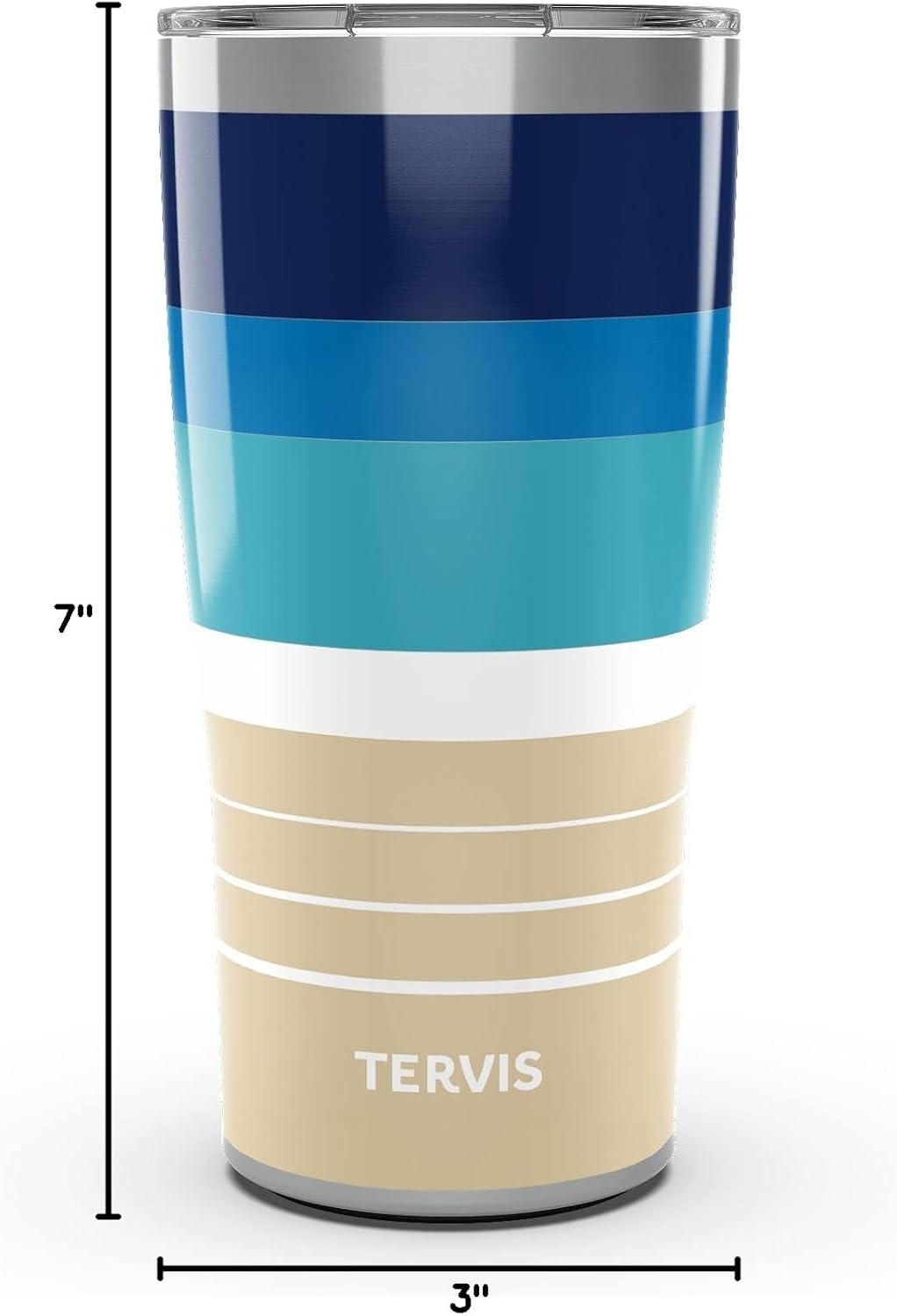 Tervis Traveler Insulated Tumbler - Keeps Drinks Hot & Cold | 20oz Stainless Steel Beachscape Design