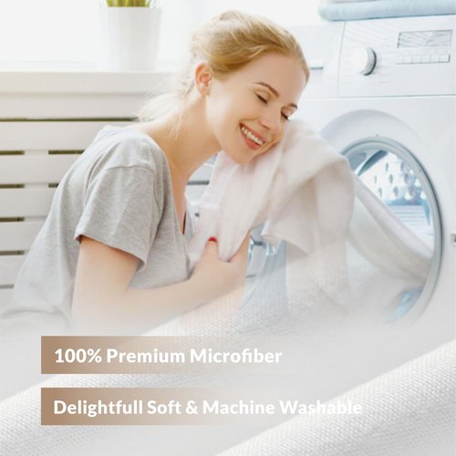 Felisa Waterproof Fabric Shower Curtain Liner with 3 Large Magnets, 71 x 71 inches Light-Weight & Soft Cloth Shower Curtain Liner,Washable White Shower Curtain for Bathroom