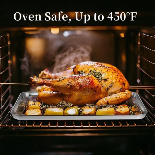 Aluminium Alloy Baking Sheets - Heavy-Duty Cookie Pans | 2 Pack, 17.75 x 13 x 1.18 Inches