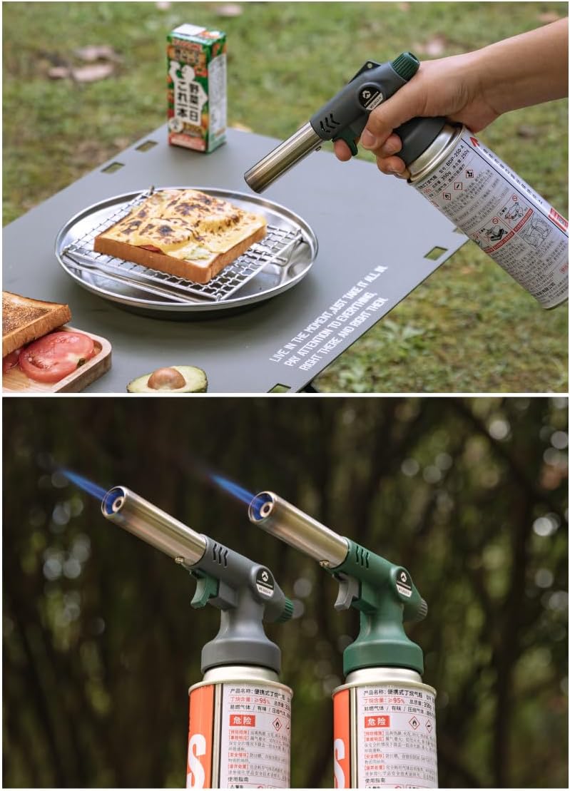 CAMPINGMOON Butane Torch - High Power Cooking Blow Torch Head | Green MT-2913-G