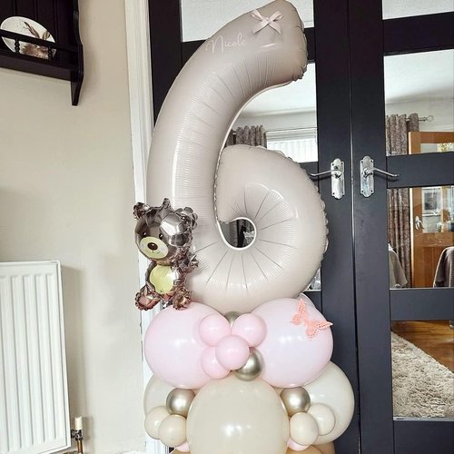 Beige 18 Birthday Balloons - 40 Inch Large Cream Foil Number 1 & 8 for Boho 18th Anniversary Celebrations