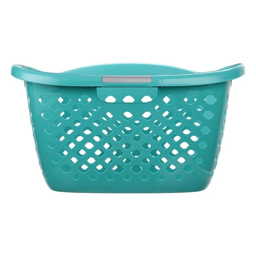 1.8 Bushel Laundry Basket, Portable Plastic Clothes Organizer with Built-In Handles, Ventilation Holes, Large Capacity Laundry Basket for Closet Dorm Laundry Room Bedroom (Teal)
