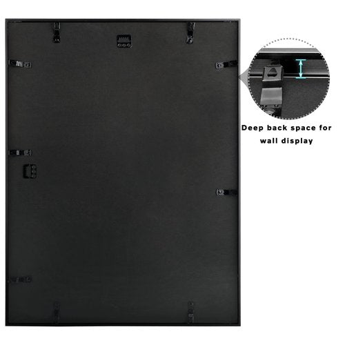 Frametory, 18x24 Metal Picture Frame with Mat for 16x20 Picture & Real Glass, Aluminum Photo Frame Collection (Black, 1 Pack)