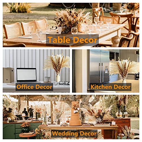 110PCS Boho Pampas Grass Decor Pack - Dried Flowers for Wedding & Party